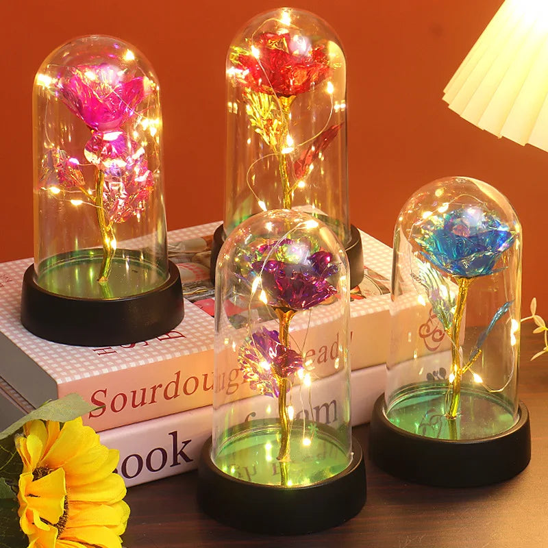 Eternal Glow LED Rose Dome