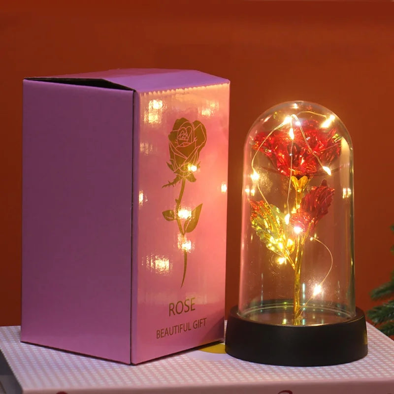 Eternal Glow LED Rose Dome